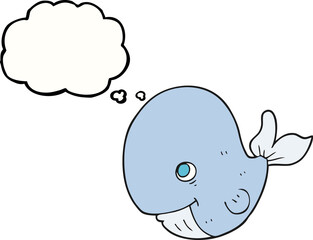 thought bubble cartoon happy whale