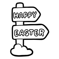 Outline wood sign easter