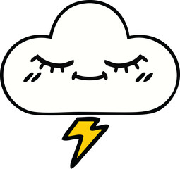 cute cartoon thunder cloud