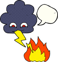 comic book speech bubble cartoon lightning strike