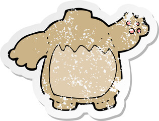 retro distressed sticker of a cartoon teddy bear body