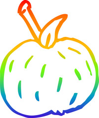 rainbow gradient line drawing cartoon tomato