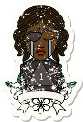 crying human rogue with natural one roll illustration