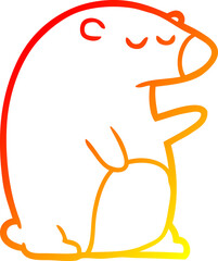 warm gradient line drawing Cartoon bear