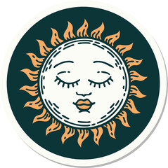 tattoo style sticker of a sun