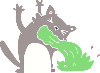 cartoon doodle of an ill cat