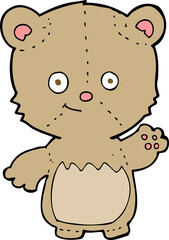 cartoon teddy bear waving