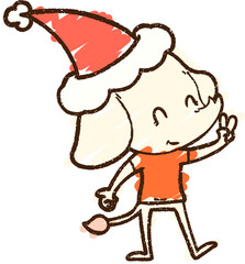 Festive Elephant Chalk Drawing