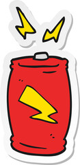 sticker of a cartoon battery