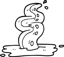 line drawing cartoon spooky tentacle