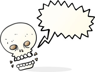 speech bubble cartoon scary skull