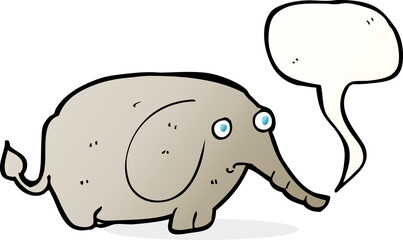 cartoon sad little elephant with speech bubble