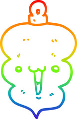 rainbow gradient line drawing cartoon christmas decoration bauble