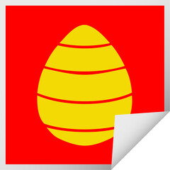 quirky square peeling sticker cartoon easter egg