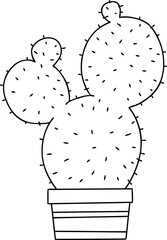 quirky line drawing cartoon cactus