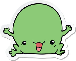 sticker of a cartoon frog