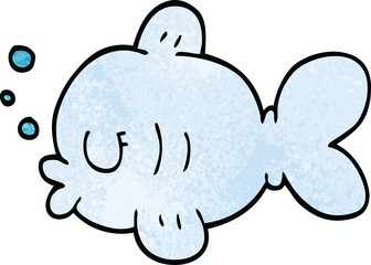 cartoon doodle fish swimming