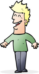 cartoon happy man