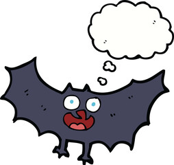 cartoon bat with thought bubble