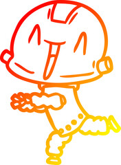warm gradient line drawing cartoon robot