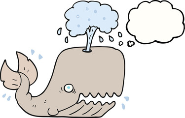 thought bubble cartoon whale spouting water