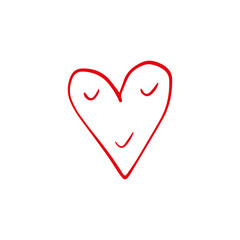 Heart in doodle style. Symbol of Valentine's Day and love. Shapes For Create Your Own Art. Abstract contemporary modern trendy vector. Design for card, print , logos, branding, mood boards, poster