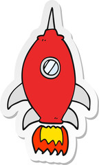 sticker of a cartoon spaceship