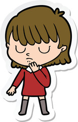 sticker of a cartoon woman