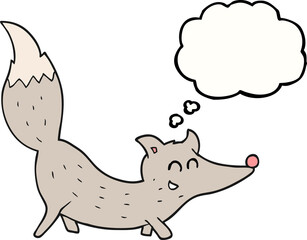 thought bubble cartoon little wolf