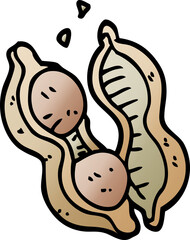 cartoon doodle peanuts in shell