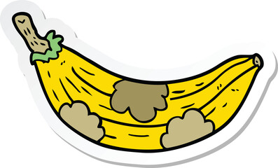 sticker of a cartoon old banana