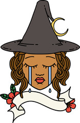 human witch character face illustration