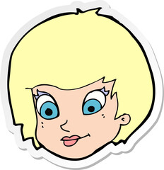 Obraz na płótnie Canvas sticker of a cartoon female face