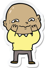 Obraz premium sticker of a cartoon nervous man