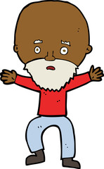 cartoon panicking old man