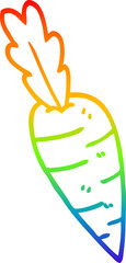 rainbow gradient line drawing cartoon carrots
