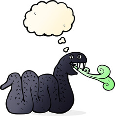 cartoon snake with thought bubble