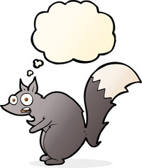 funny startled squirrel cartoon with thought bubble