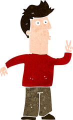 cartoon man signaling with hand