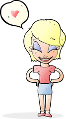 cartoon woman in love