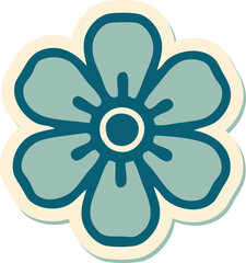 tattoo style sticker of a flower