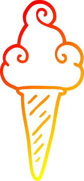 recommend clip art: warm gradient line drawing cartoon ice cream