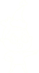 Festive Woman Pointing Chalk Drawing