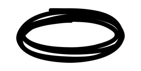 Oval hand drawn shapes. Doodle highlighter handwritten circle. Vector rough stroke illustration