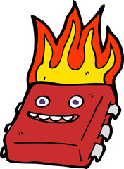 cartoon red hot computer chip