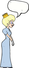cartoon princess with speech bubble