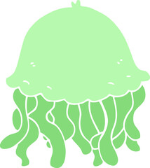 flat color style cartoon jellyfish