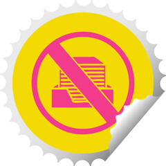 circular peeling sticker cartoon paperless office symbol
