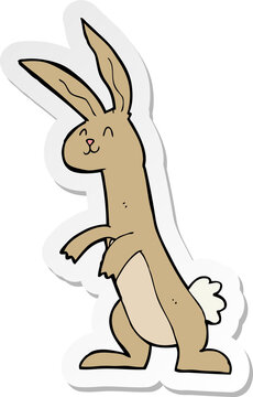 sticker of a cartoon rabbit