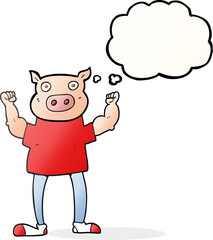 thought bubble cartoon pig man